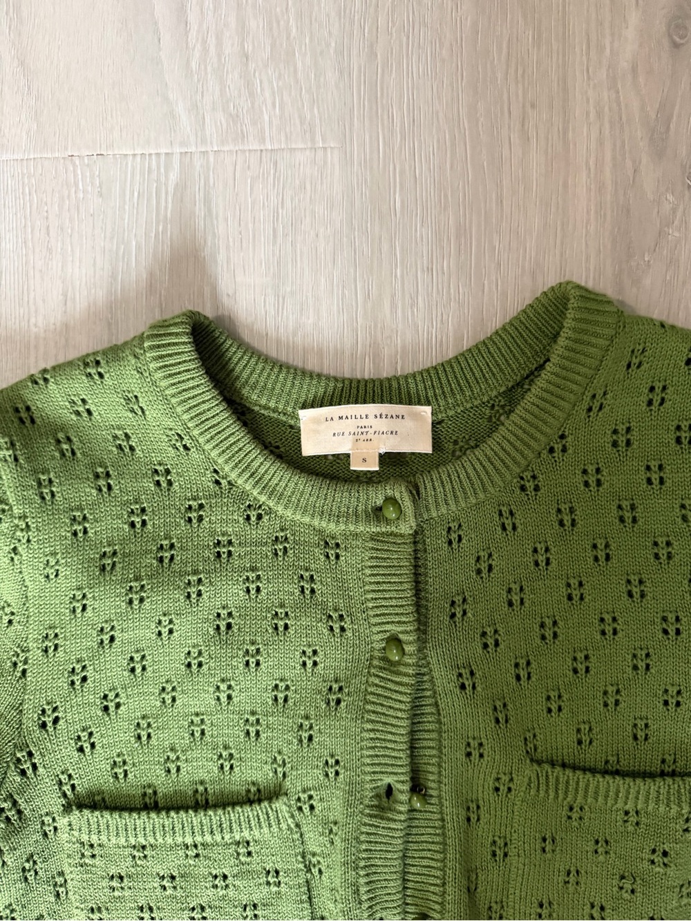 Sezane Nans Cardigan Green - Size S - Picture 6 of 8